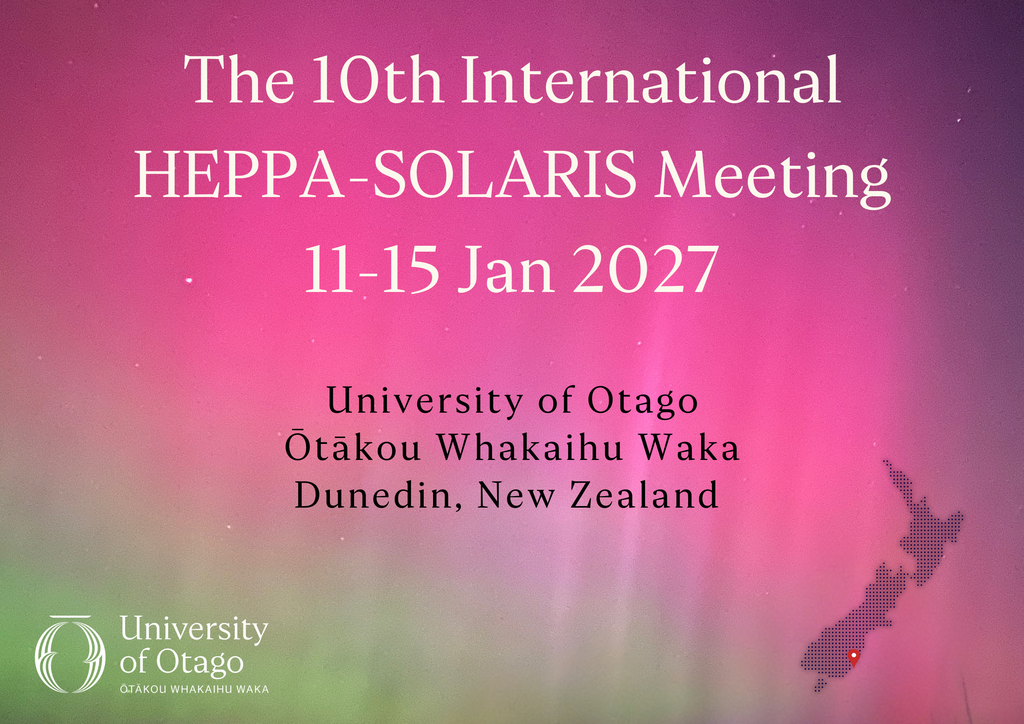 Date and venue of next HEPPA-SOLARIS Meeting: January 11-15, 2027, at the University of Otago, New Zealand