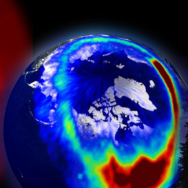 Aurora seen from space by POLAR mission